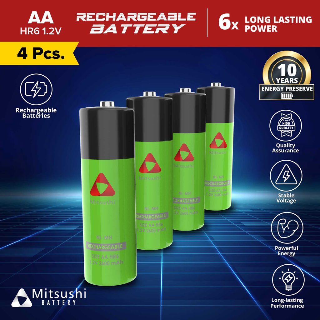 Gethener by Mitsushi 18501/R6/HR6 4pcs. AA Alkaline/Super Heavy Duty