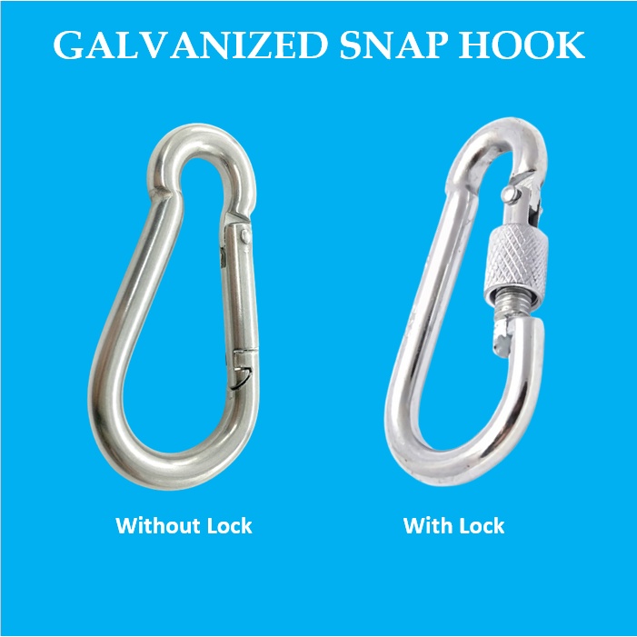 6 8mm Heavy duty Spring Snap Link Snap Hook Carabiner Metal Lock Snap
