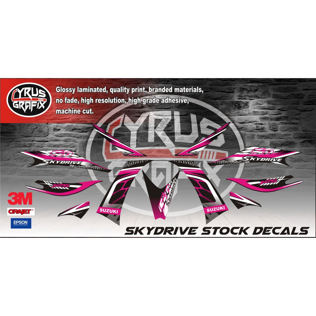 SKYDRIVE 125 STOCK GLOSSY DECALS Shopee Philippines