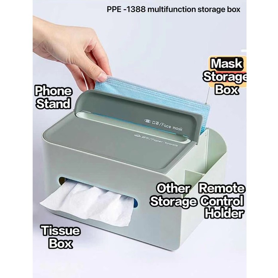 Multipurpose Tissue Box, Face Mask Dispenser, Mask Holder. Mobile Stand ...