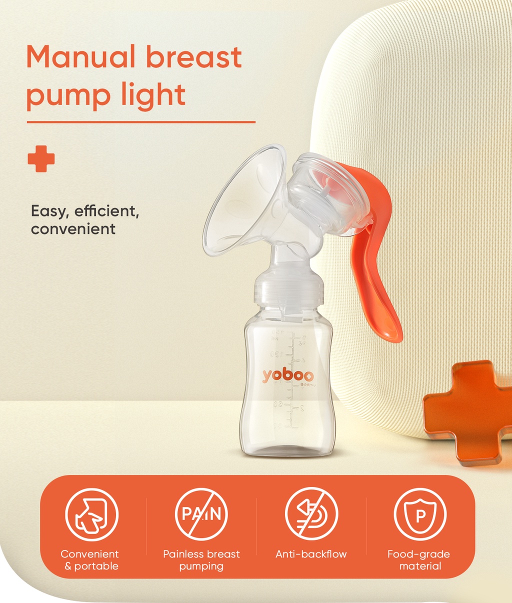 Yoboo Manual Breast PumpLight 1Step Breastfeeding I Portable Feeding