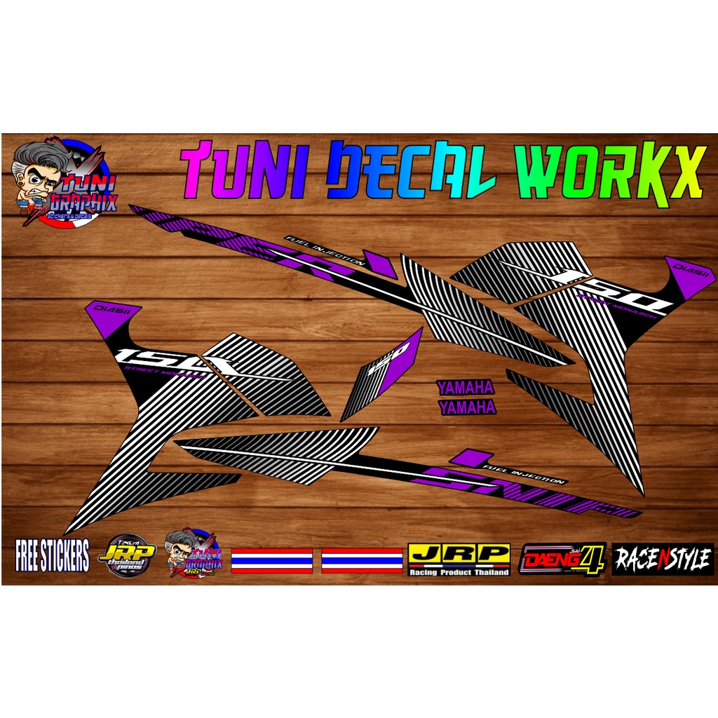 Yamaha Sniper 150 (2019) Stock Decals / Stickers (VIOLET) w/ freebies ...