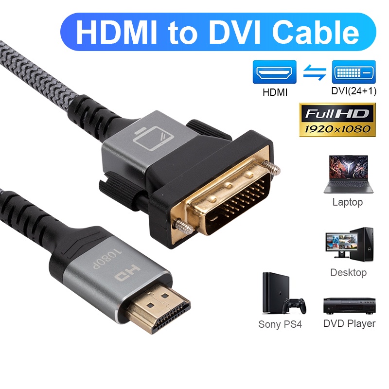HDMI to DVI Cable Vention Bidirectional DVID 24+1 Male to Male Support