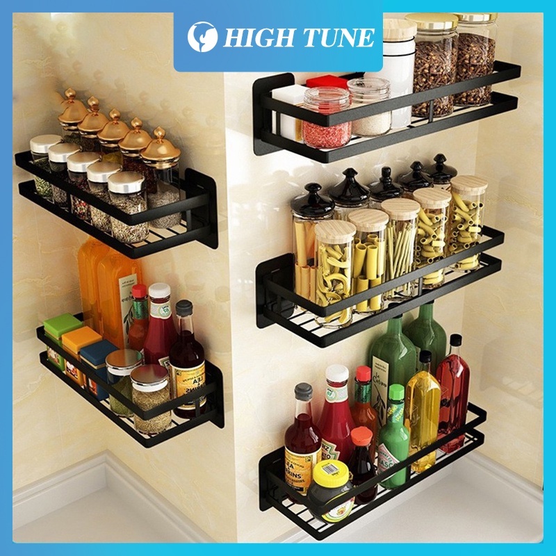 HIGHTUNE Spice Rack Kitchen Condiments Organizer Wall Mounted Shelf ...