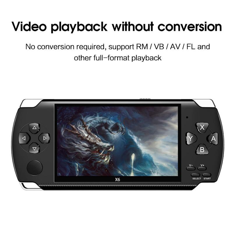 X6 Gameboy arcade version handheld PSP game console MP5 4.3 inch color ...