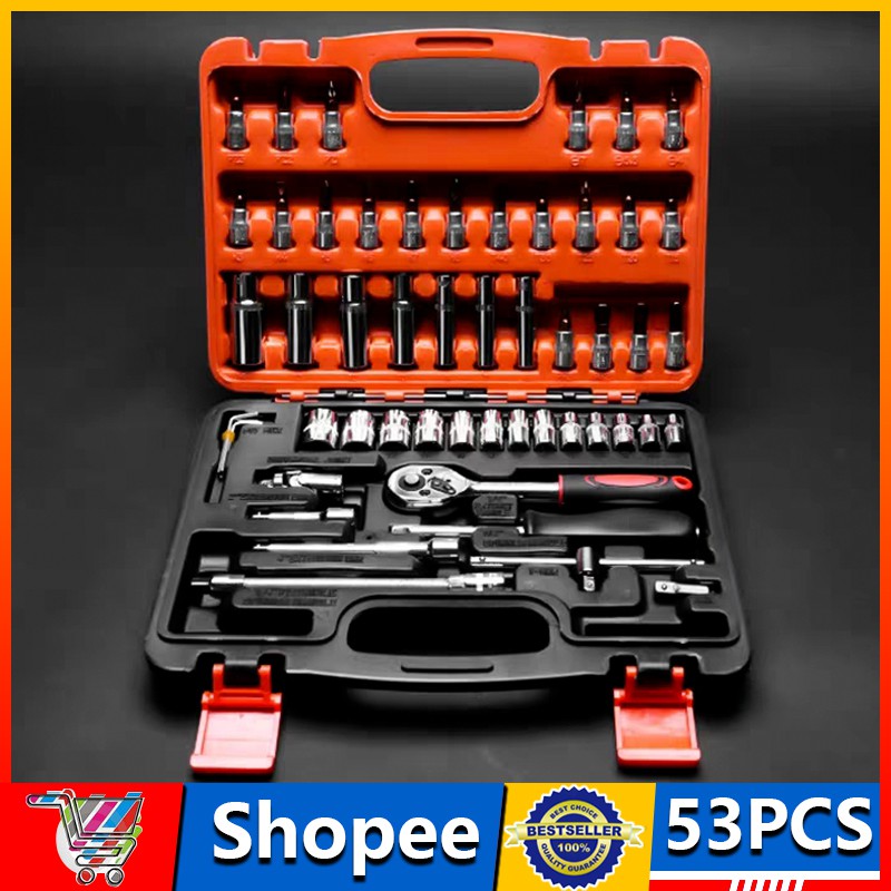53pcs Tools Set Vehicle Multifunctional Wrenches Chrome Vanadium Steel