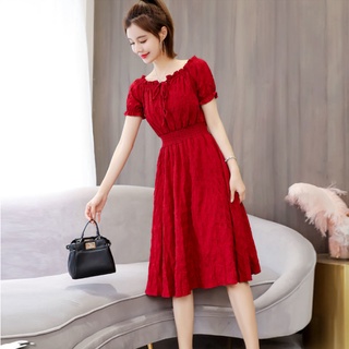 Slimming Dresses for Women V-Neck Single-Breasted Fashion Holiday Summer  Dress