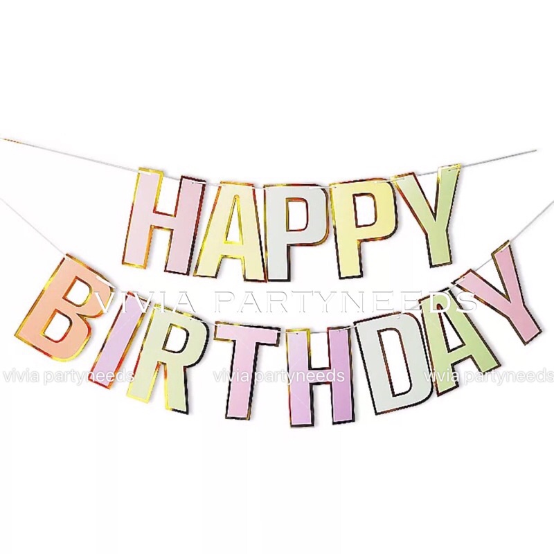 Pastel Color Happy Birthday Banner 5meter | Shopee Philippines