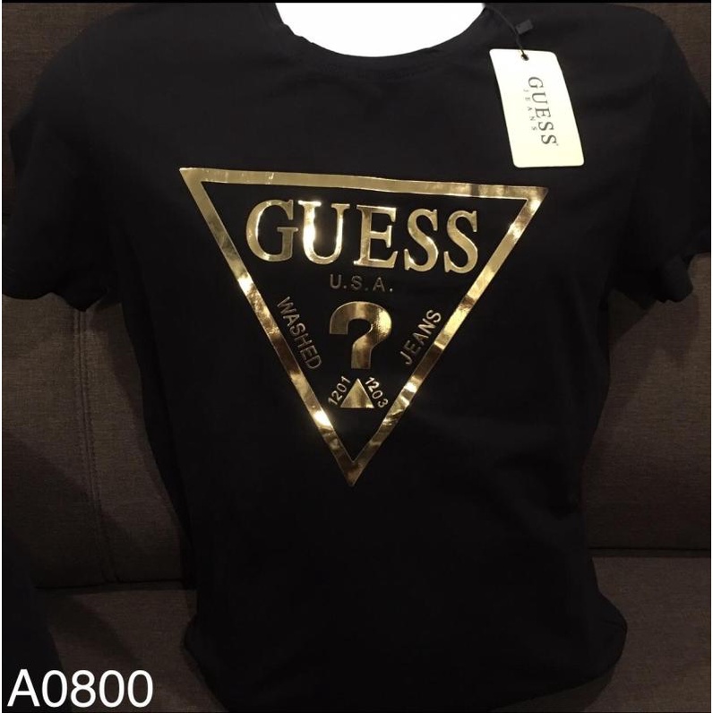 Guess gold hotsell t shirt