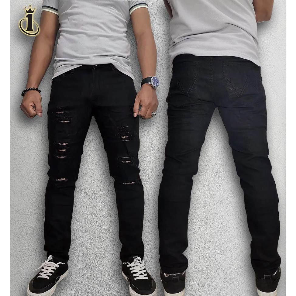 Tattered black hot sale jeans