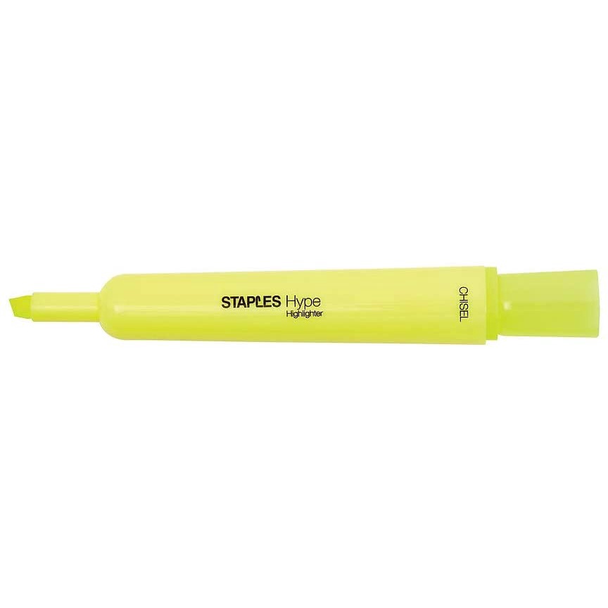 LTB: Staples Hype Tank Highlighter Pen Marker Chisel Yellow 1pc ...