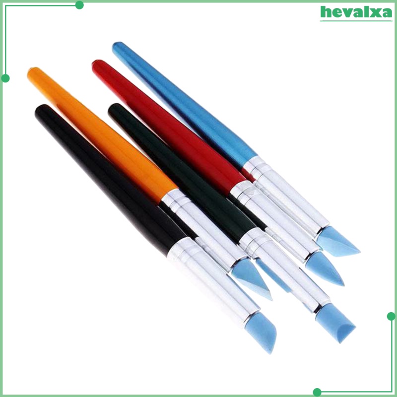 Clay Sculpting Tool 5pcs 5 Size Rubber Tip Silicon Brushes Pottery Clay 