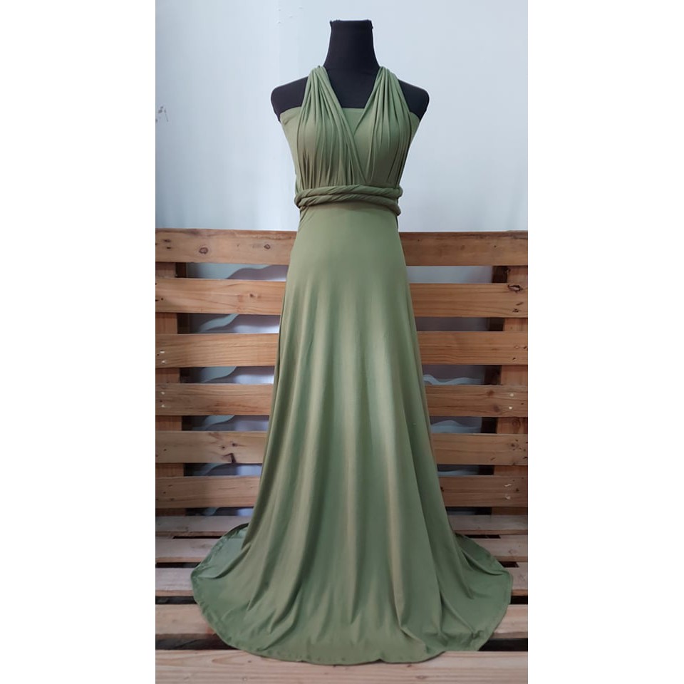 apple green infinity dress Made in USA Dark Olive green Infinity Dress Multiway Bridesmaid Dress Convertible Made in USA