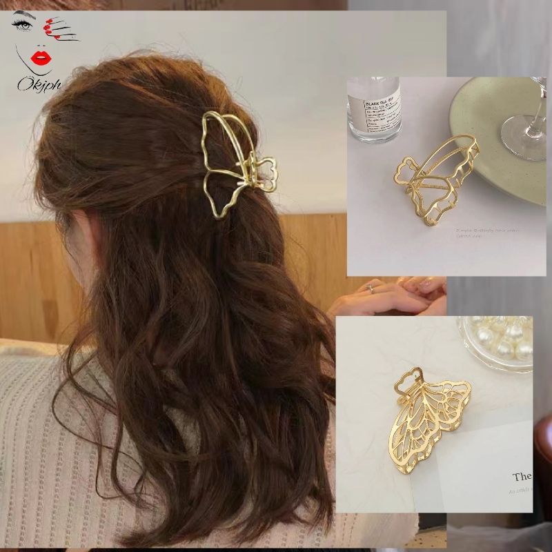 New Elegant Butterfly Hair Claws Clip Simple Geometric Metal Hair Clamp