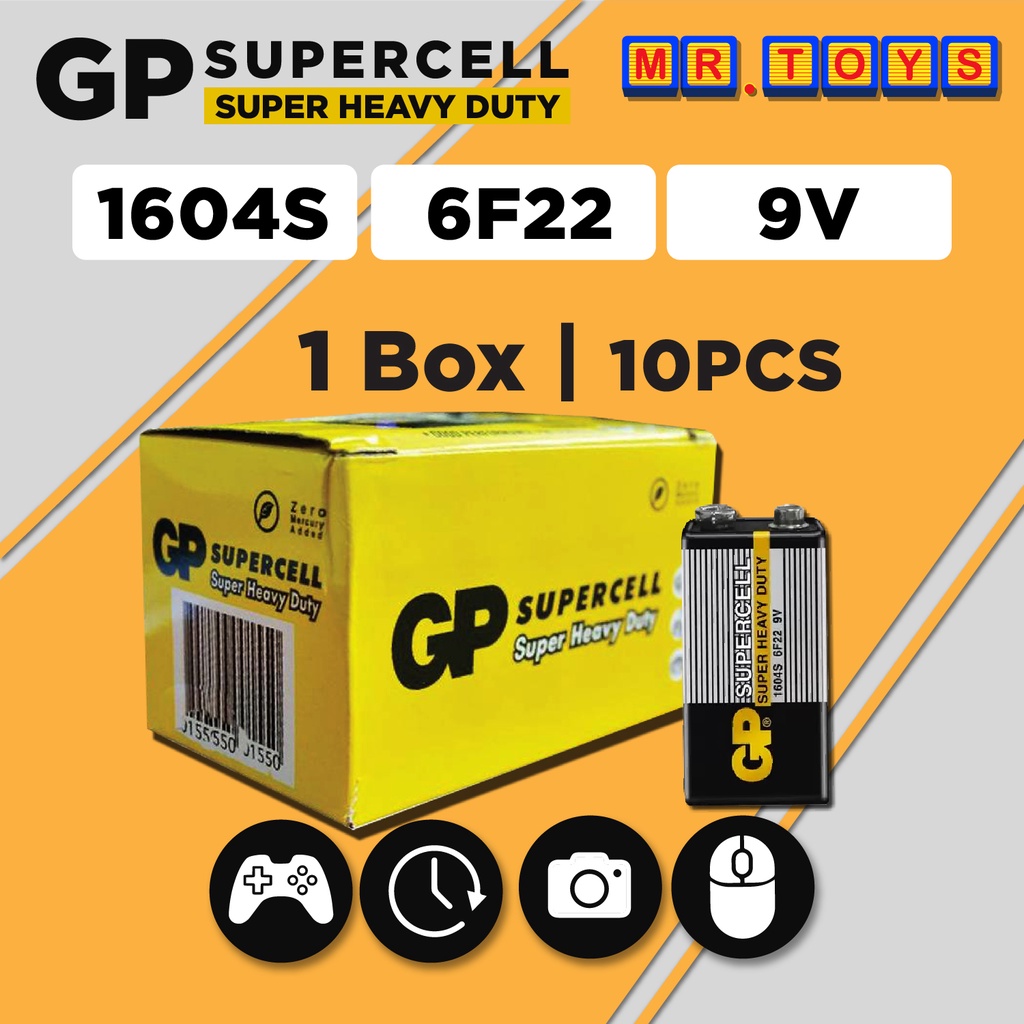 GP SUPERCELL Super Heavy Duty 1604S 6F22 9V Battery Batteries 1 BOX Shopee Philippines