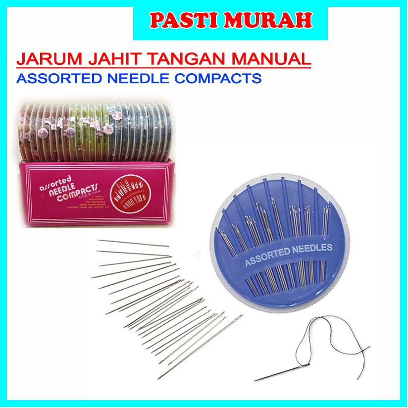 Manual Hand Plate Sewing Needles ASSORTED NEEDLE COMPACTS Multisize
