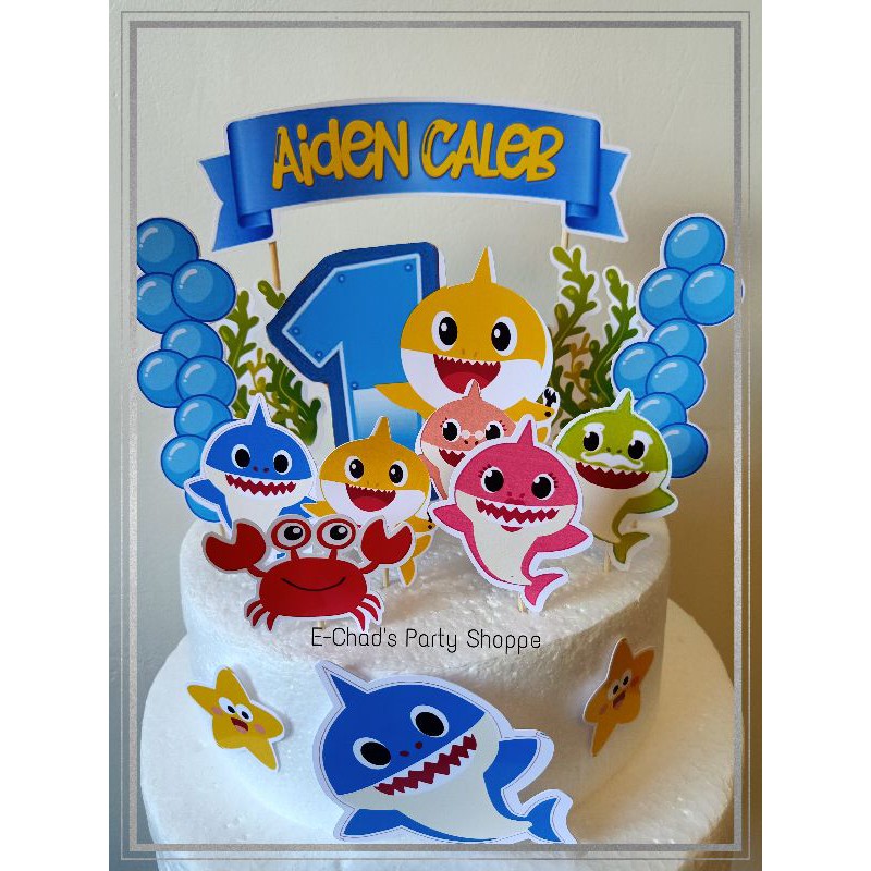 Baby Shark theme cake topper
