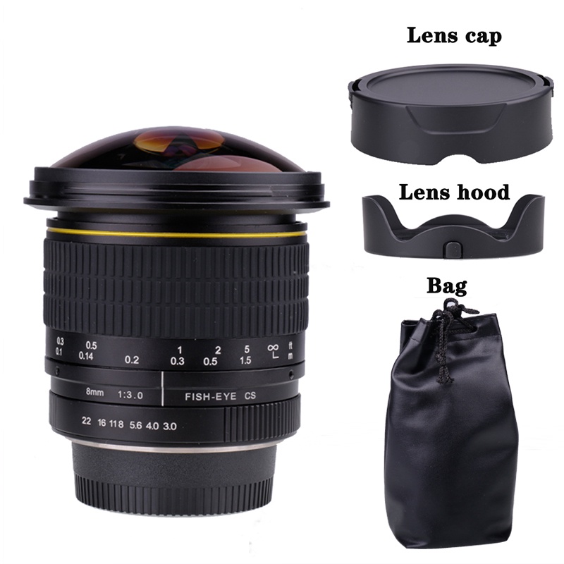 8mm F/3.0 Aspherical Circular Camera Lens Ultra Wide Fisheye Lens for