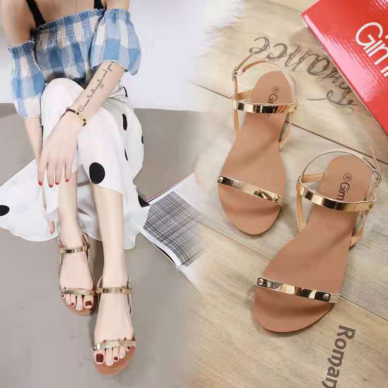 Flat clearance sandals shopee