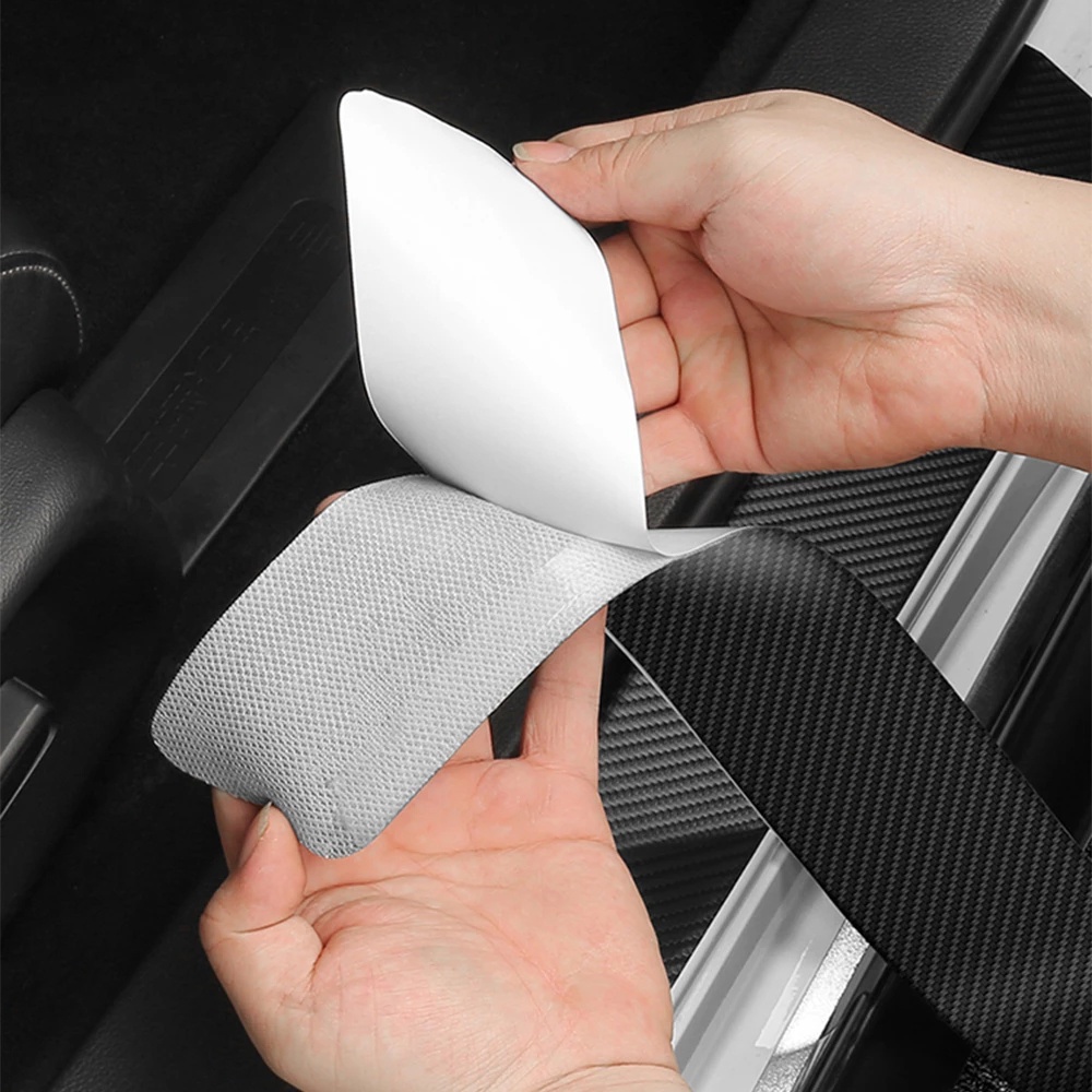ISUZU 9Pcs Car Door Stickers Carbon Fiber Sill Protection Auto Scratch ...