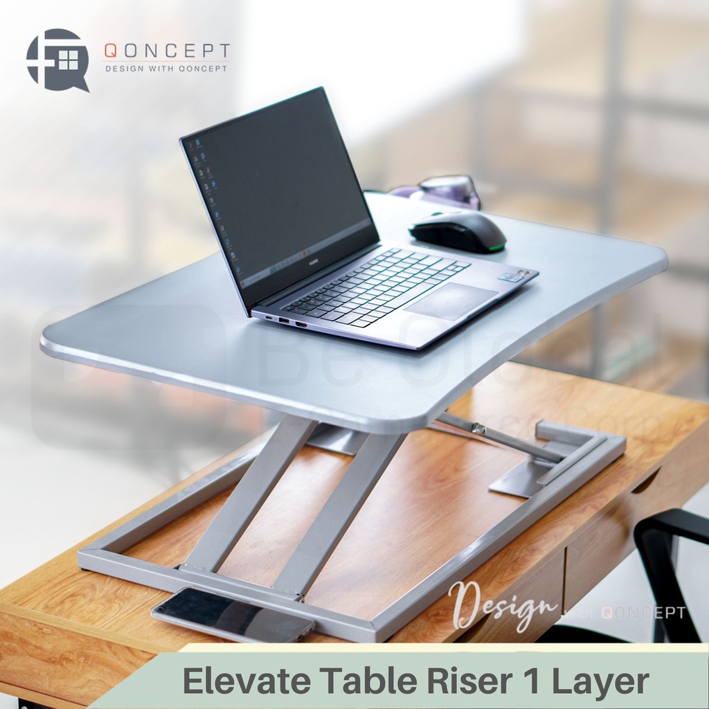 Qoncept Living Elevate Sit and Stand 1-Press Height Adjustable Table ...