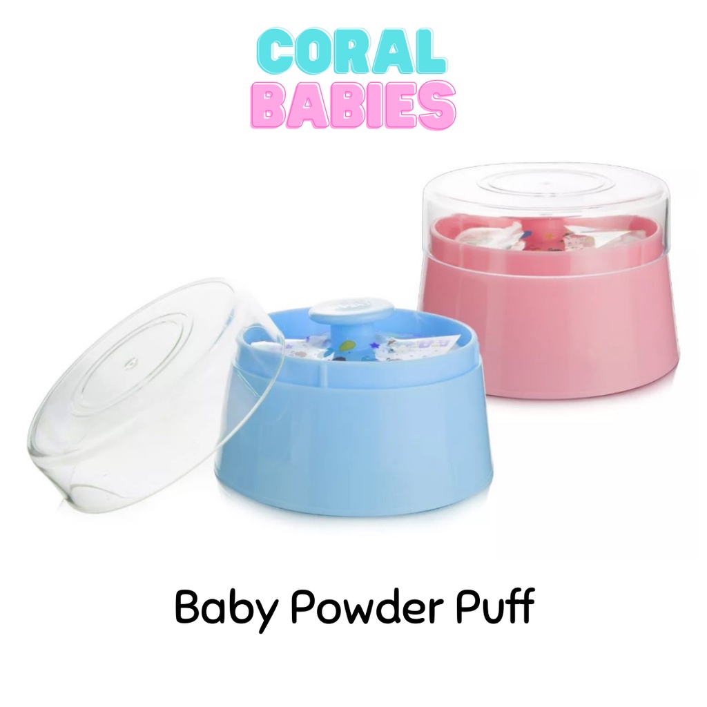 Coral Babies Baby Powder Puff Case Polbera Assorted Design Pink/Blue
