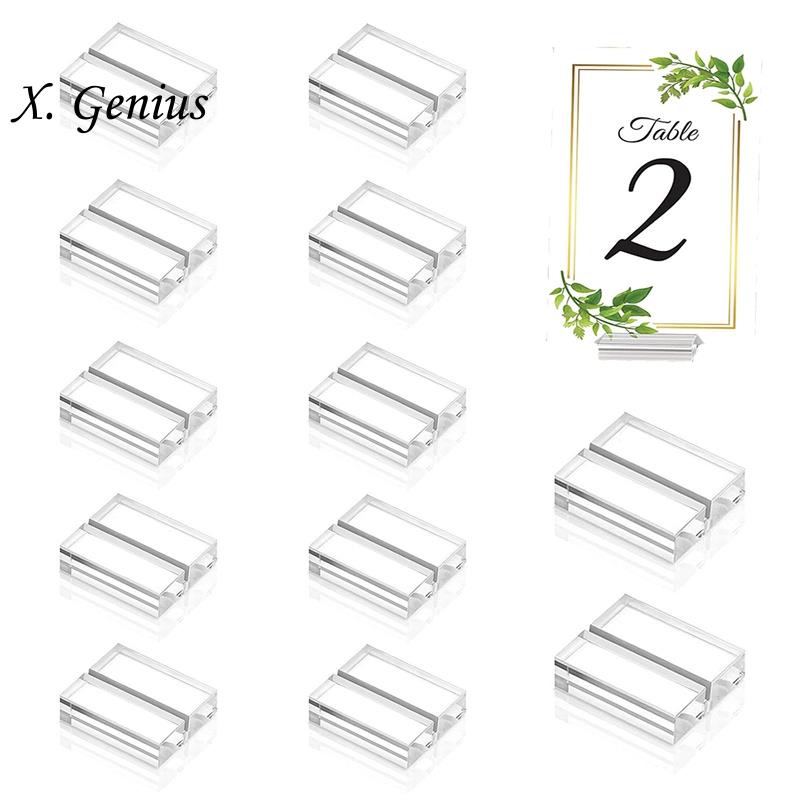 Acrylic Stands Clear Place Card Holders with Card Slot Table Numbers