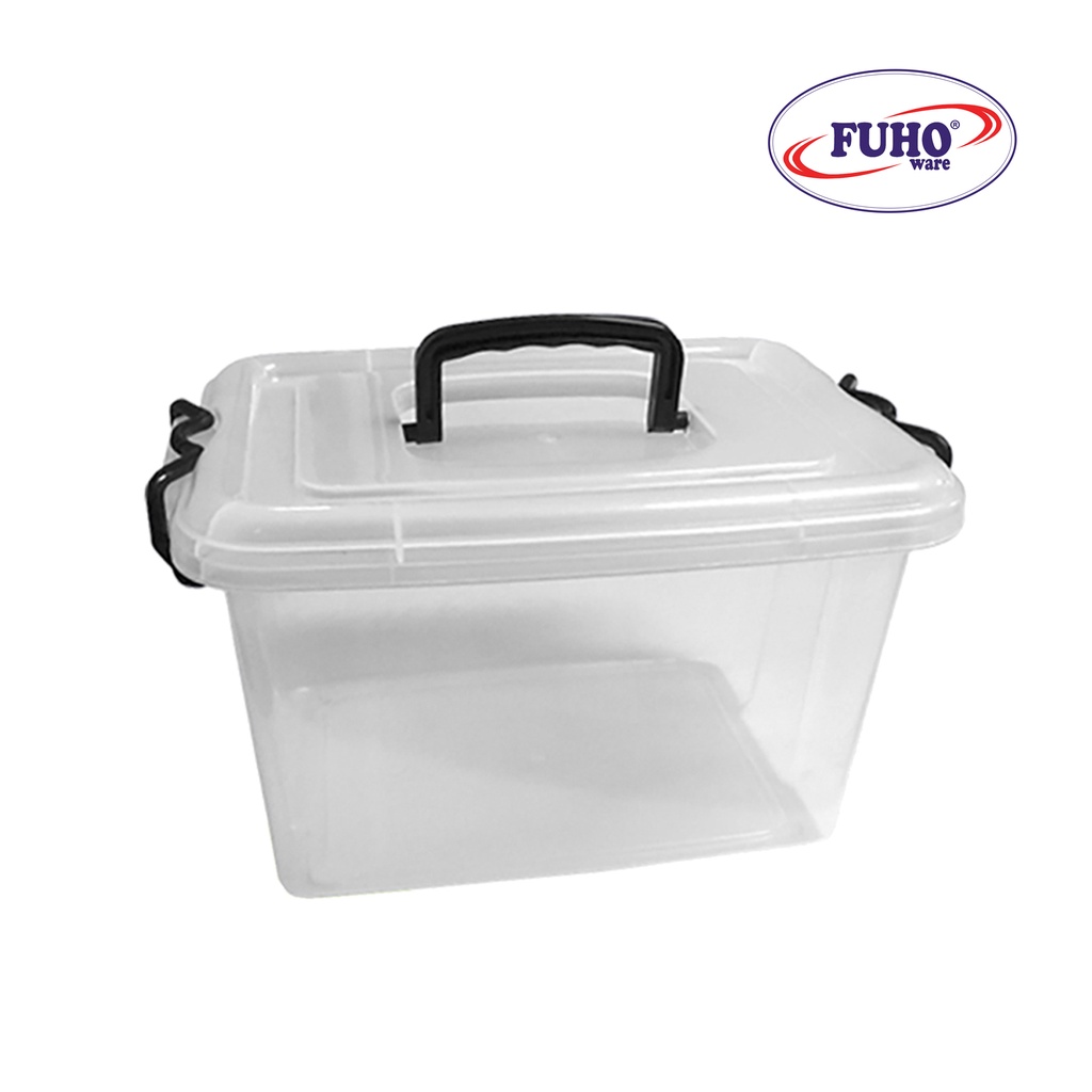 FUHO Plastic Handy Box, #LH1009 (10L). 1 pc. Storage Container with Lock &  Handle. Organizer Box