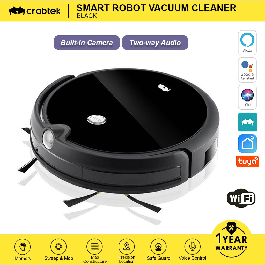 CrabTek App Google Assistant Siri Control Smart Robot Automatic Vacuum