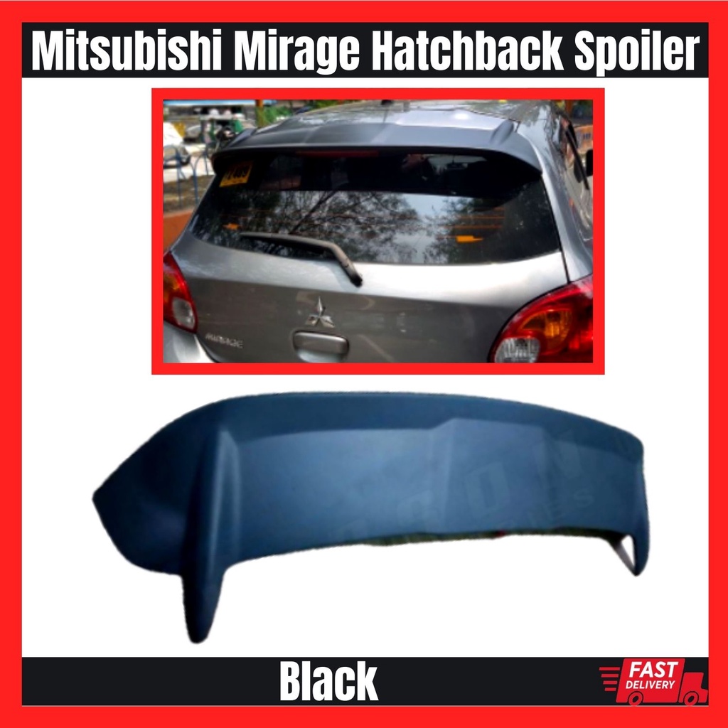 Mitsubishi Mirage Hatchback Spoiler Black (Mirage Accessories) | Shopee ...