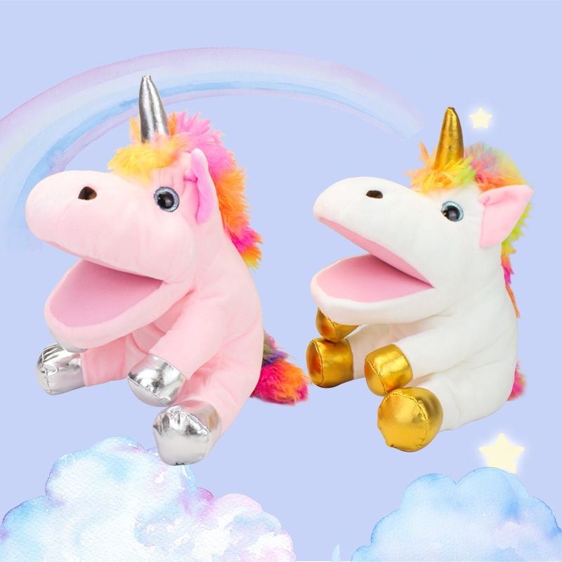 Creative Unicorn Hand Puppet Plush Doll Toy Storytelling Doll Party ...