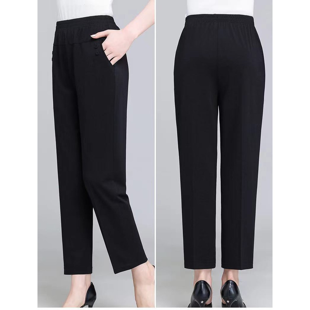 Ginza6 Plus size mom pants comfortable fit casual for middle-aged and ...