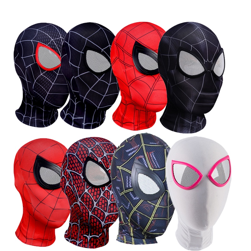 Superhero Spider Man Masks Into Spider Verse Miles Morales Mask Cosplay ...