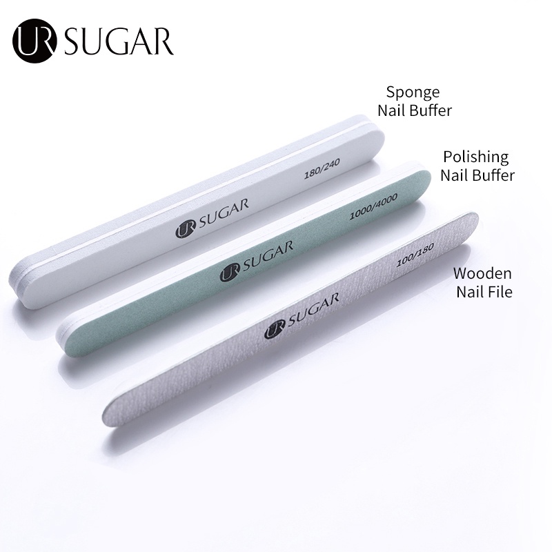 UR SUGAR Nail Files white Professional Set Washable Grinding Polishing ...