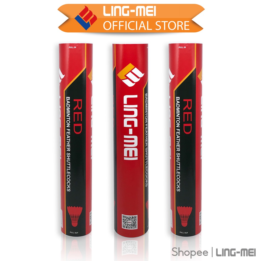 Ling-Mei Badminton Feather Shuttlecock - Red (12 Pcs) | Shopee Philippines