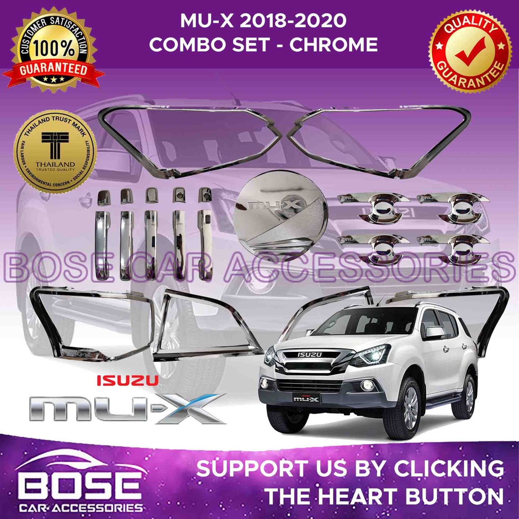 Isuzu MUX MUX Garnish Cover Set Black Chrome 2018 2020 / Isuzu MUX