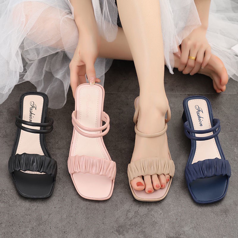 New fsshion jelly shoes 2 in 1 korean sandals 4 color Shopee