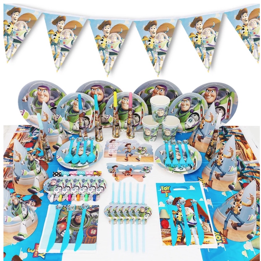 Toys Story Theme Disposable Tableware (Plates, Cups, Topper, Table ...