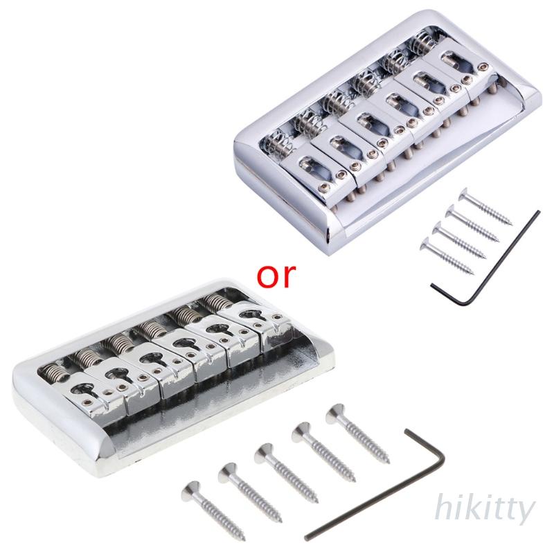 HIK Chrome Electric Guitar Hardtail Top Load Bridge 6 String Fixed Hard ...
