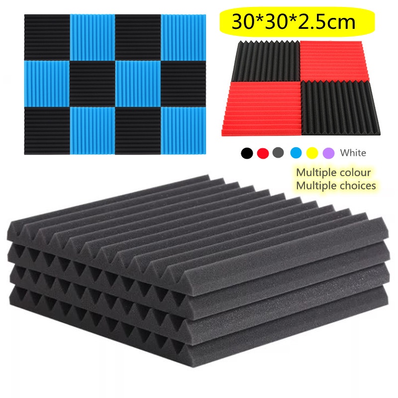 Newest 6/12/24 Pcs Wedge Soundproof Sponge Sound Stop Absorption Panel ...