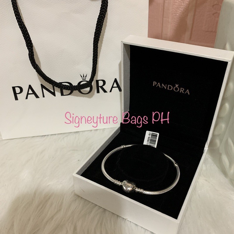 Pandora Moments Heart Clasp Snake Chain Bracelet