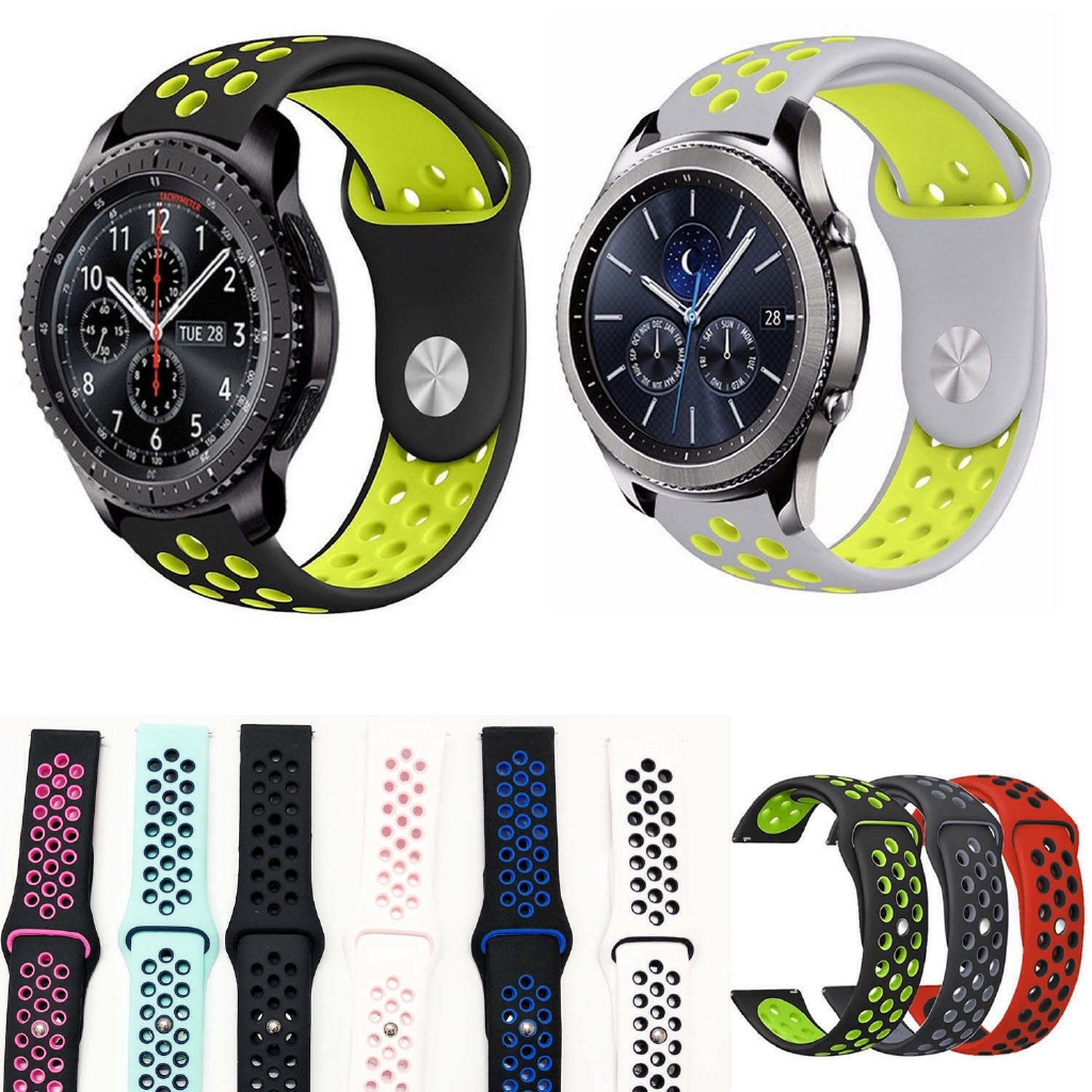 Sport Dual Colors Rubber Strap for Samsung Galaxy Watch Active 2 40mm 44mm 20mm Silicone Band For Galaxy Watch 42mm Gear S2 Classic Watch Shopee Philippines