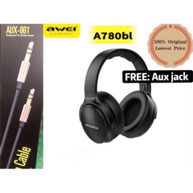 100 Original Awei A780BL wireless bluetooth headphone Free aux