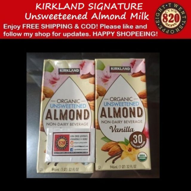 Kirkland Signature Organic Unsweetened Almond NonDairy Beverage