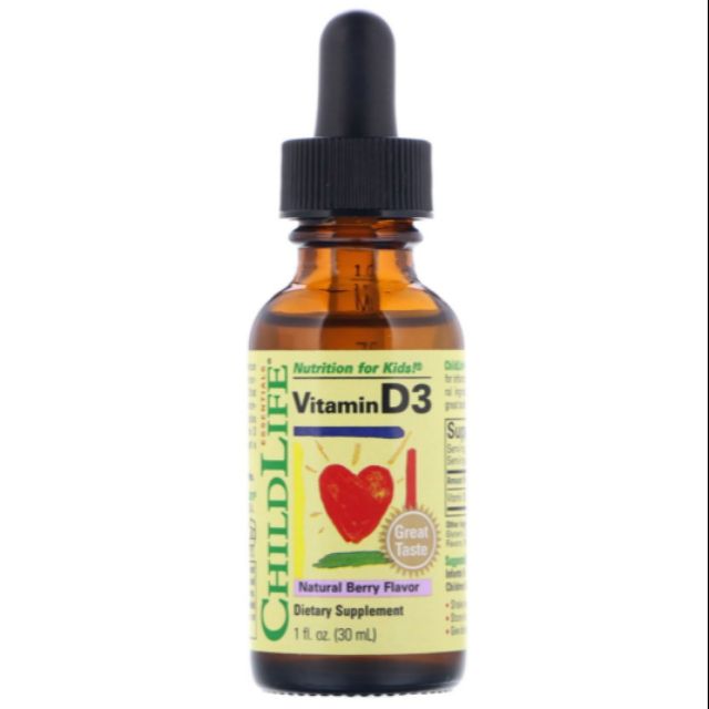 on hand!Childlife, Liquid Vitamin D3 drops,Natural Berry Flavor, 1 fl