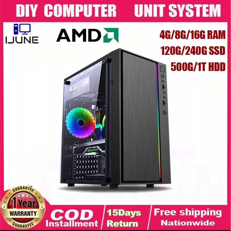 Desktop Computer CPU Computer System Unit Only AMD AMD CPU Only Office ...