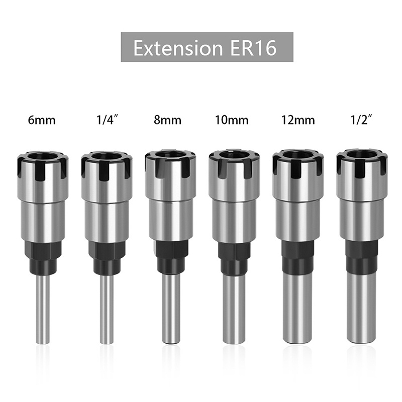 1/4 6/8mm 1/2 Shank Router ER Chuck Milling Cutter Extension Rod Chuck