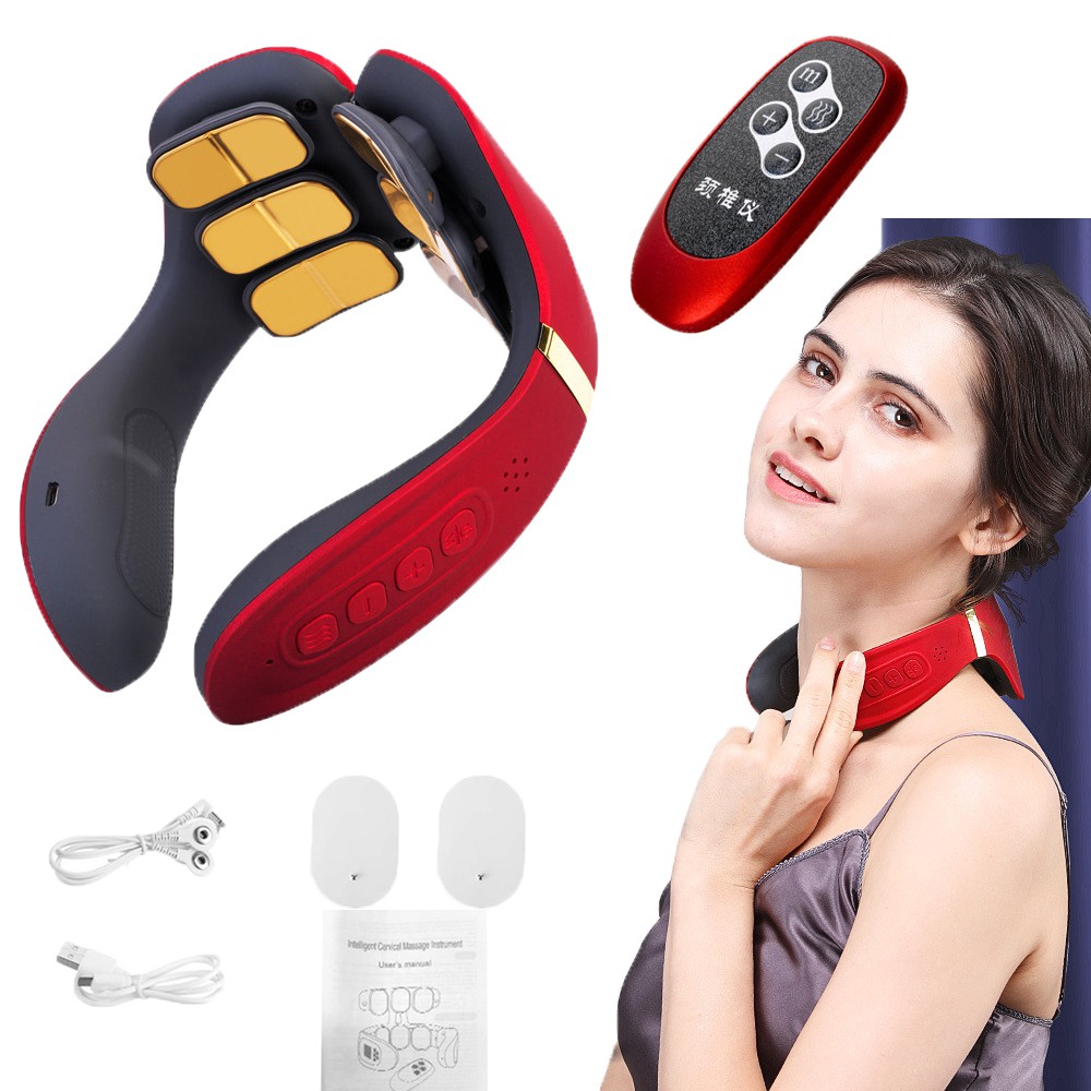 6 Head Remote Neck Massager Electric Cervical Vertebra Physiotherapy ...