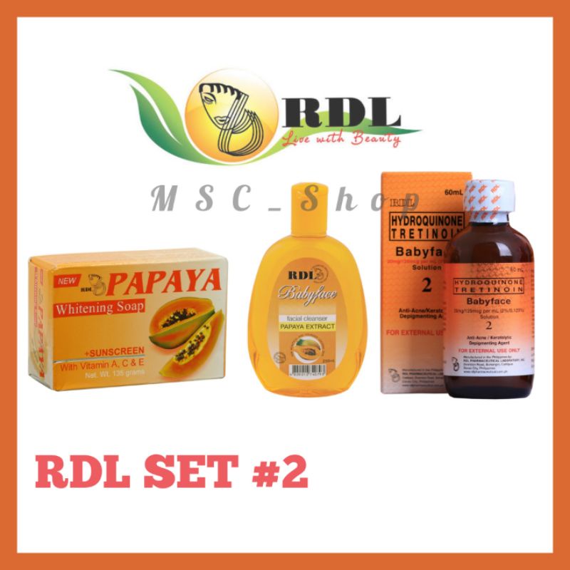 RDL SET #2 (Papaya Soap+Sunscreen | Cleanser 150ml | RDL #2 60ml ...