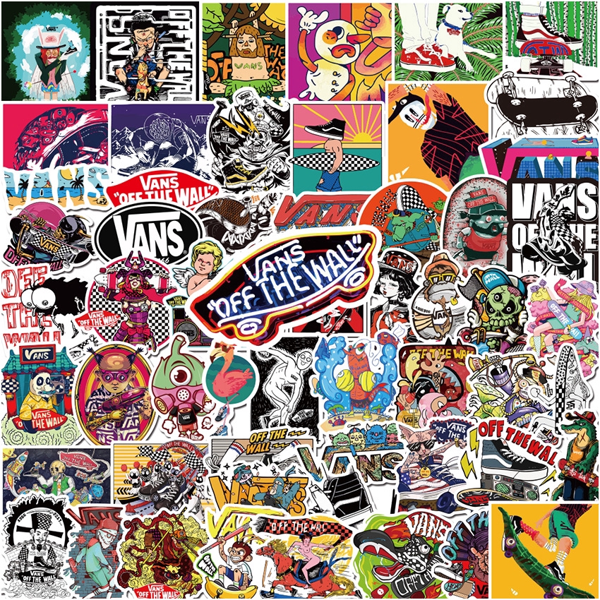 100 pcs VANS OFF THE WALL Trendy Brand Graffiti Waterproof